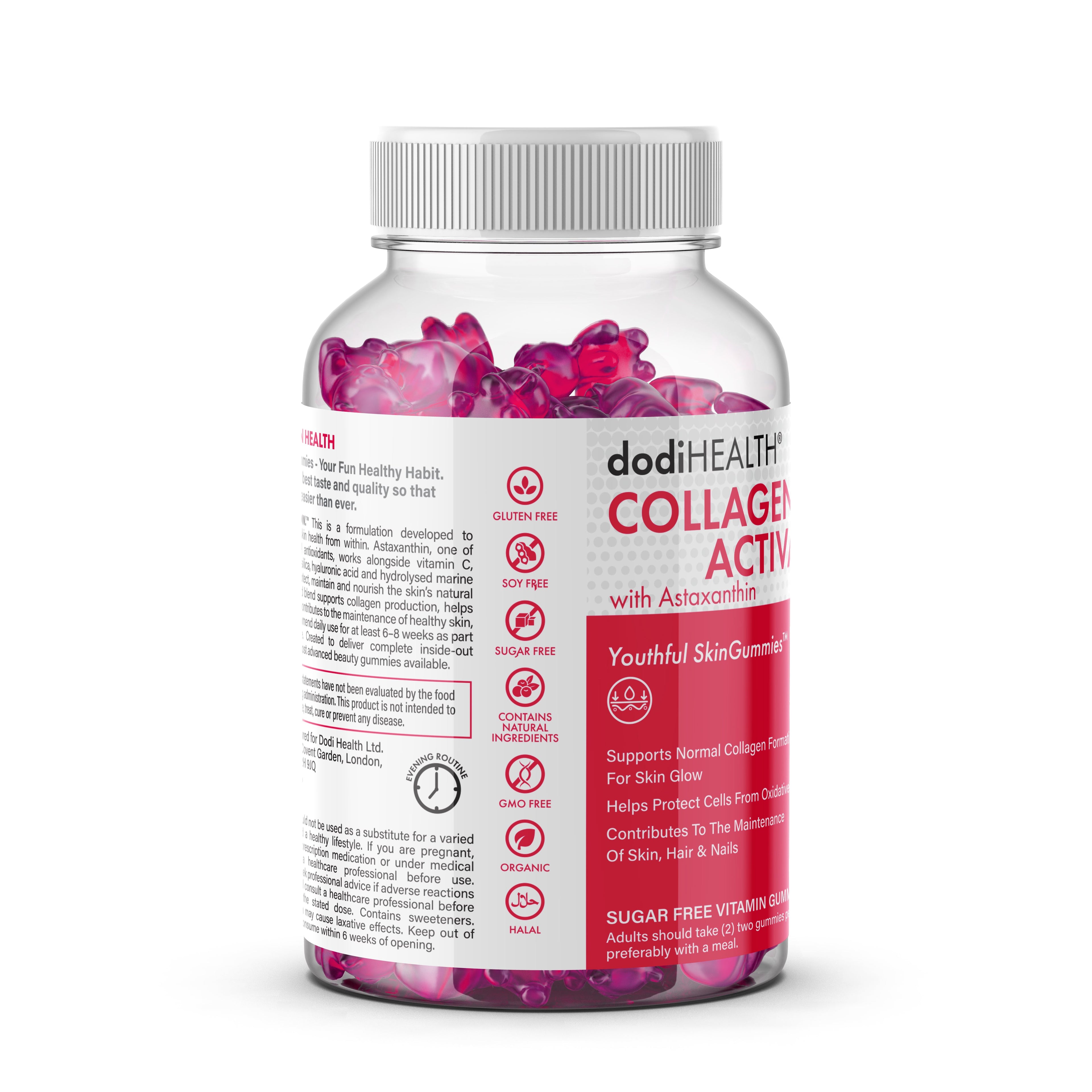Collagen Gummies with Astaxanthin & Zinc - Sugar-Free, Halal, Skin Support, UK