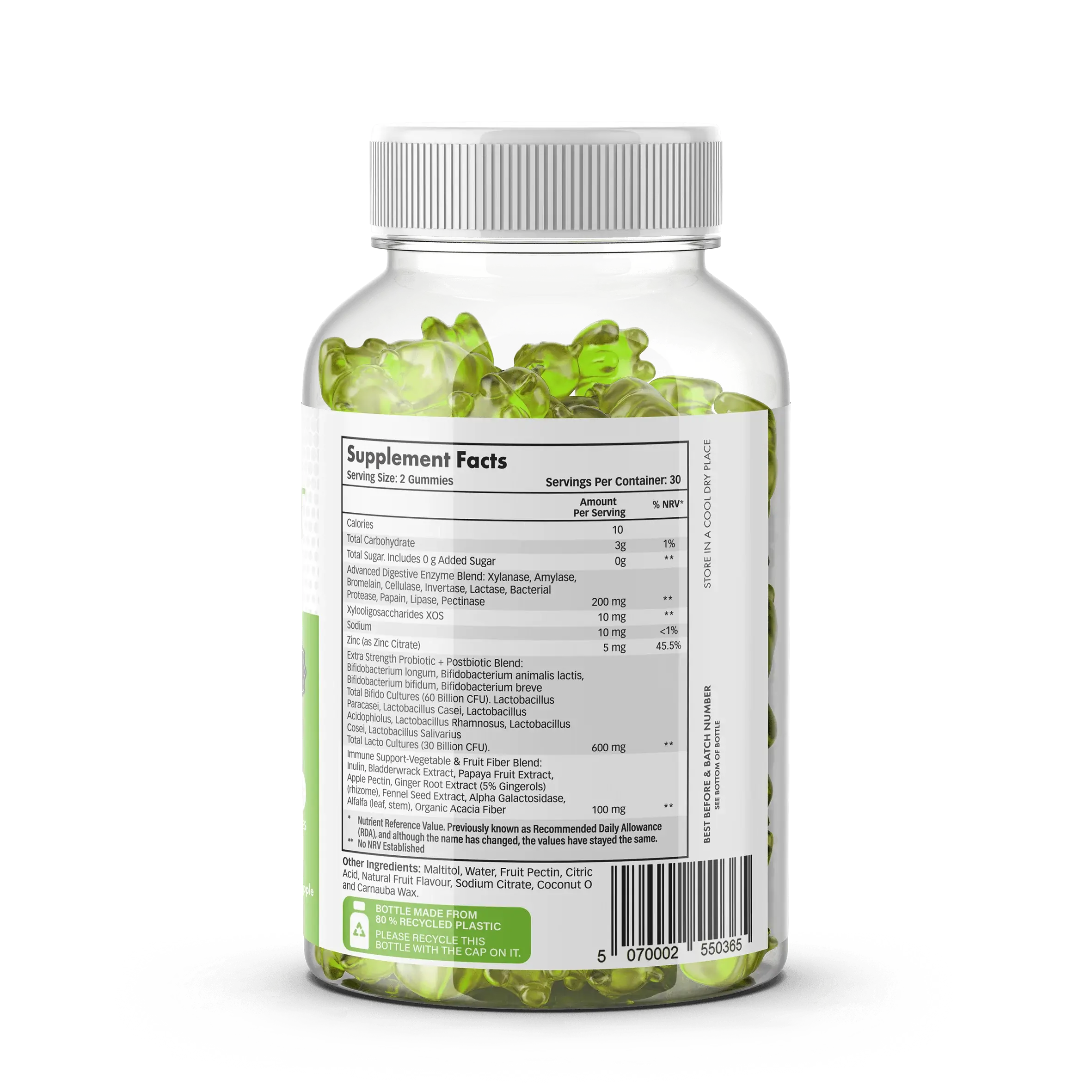 Pre Pro Post Biotic Gummies - 90 Billion CFU Gut Health UK