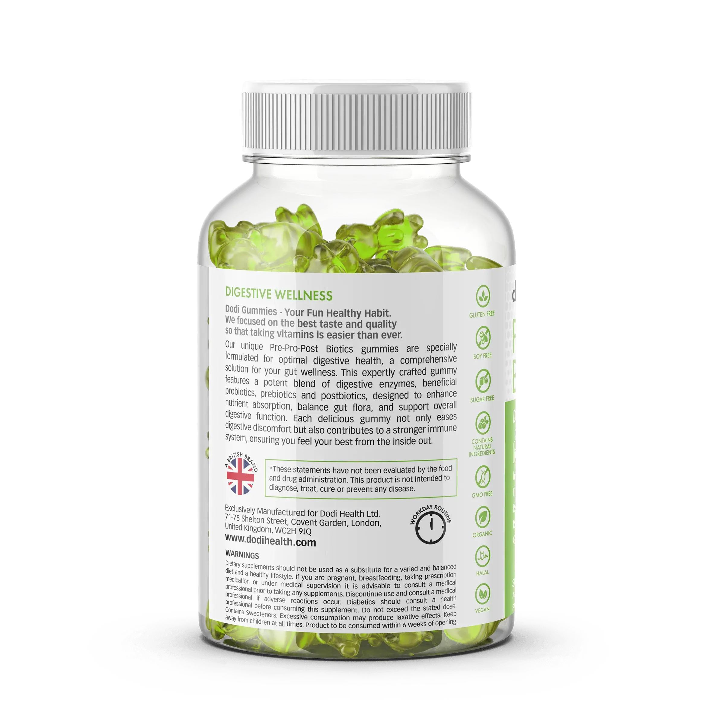 Pre Pro Post Biotic Gummies - 90 Billion CFU Gut Health UK
