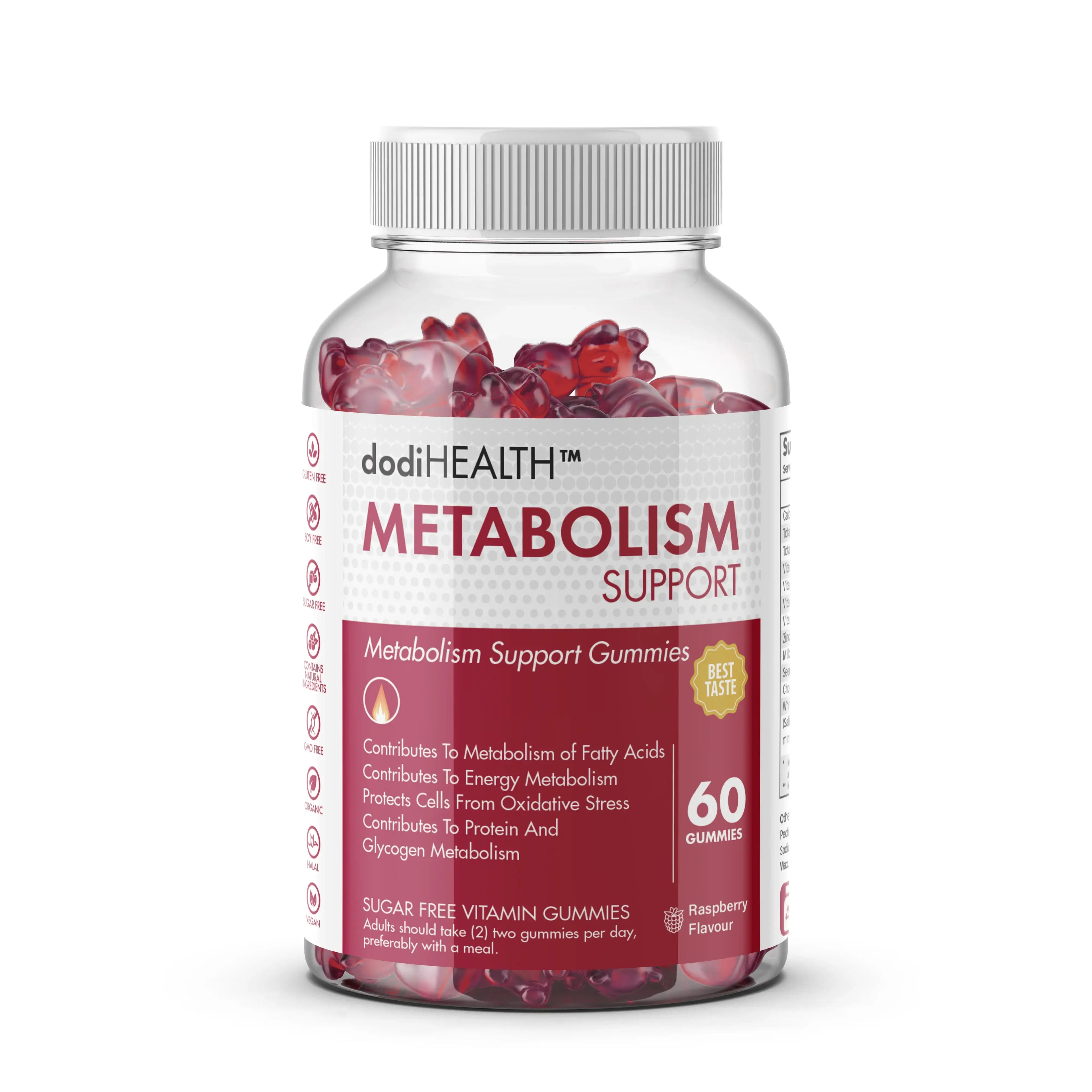 Metabolism Support Gummies with Strong B-Vitamins - Sugar-Free, Halal, Energy UK